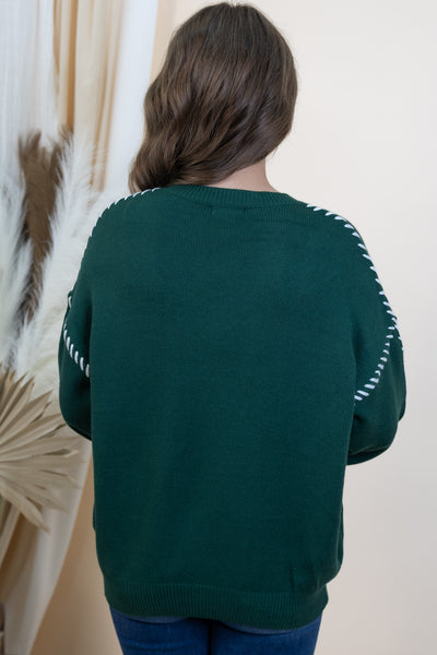 "Sugarplum Sweetie" Sweater (Hunter Green)