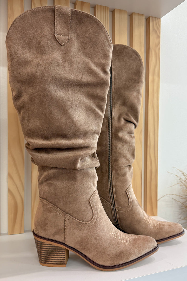 Whitney Tall Boots (Taupe)