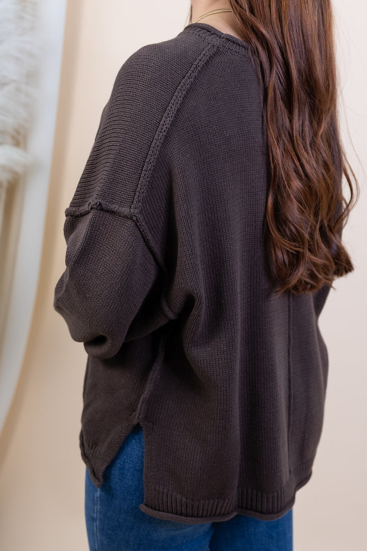 "Everyday Drift" Sweater (Chocolate Brown)