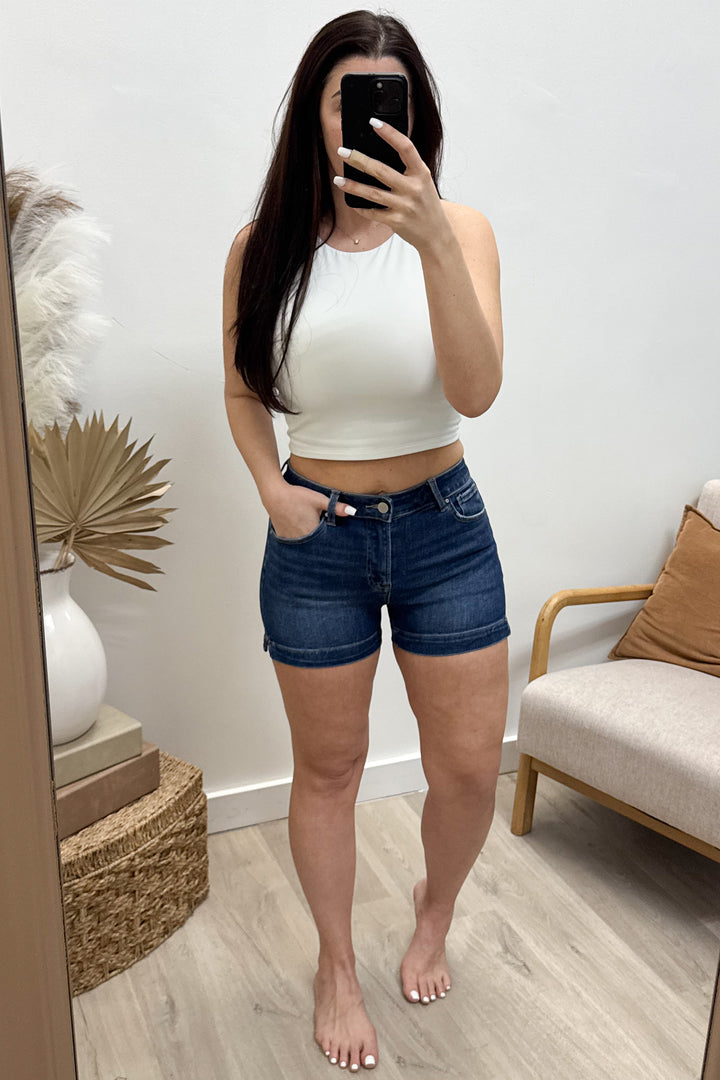Willa Denim Shorts (Dark Wash)