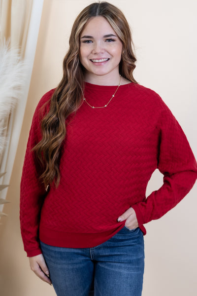 "Hooked On You" Sweater (Red)