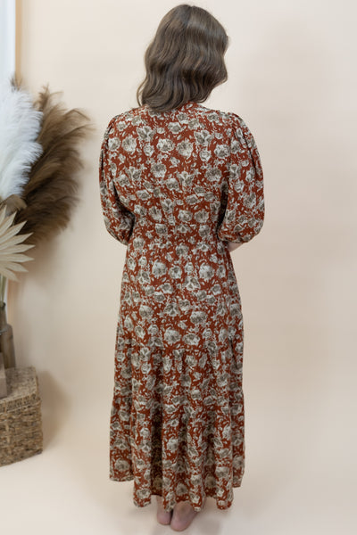 "Leaving Impressioins" Dress (Cinnamon/Taupe)