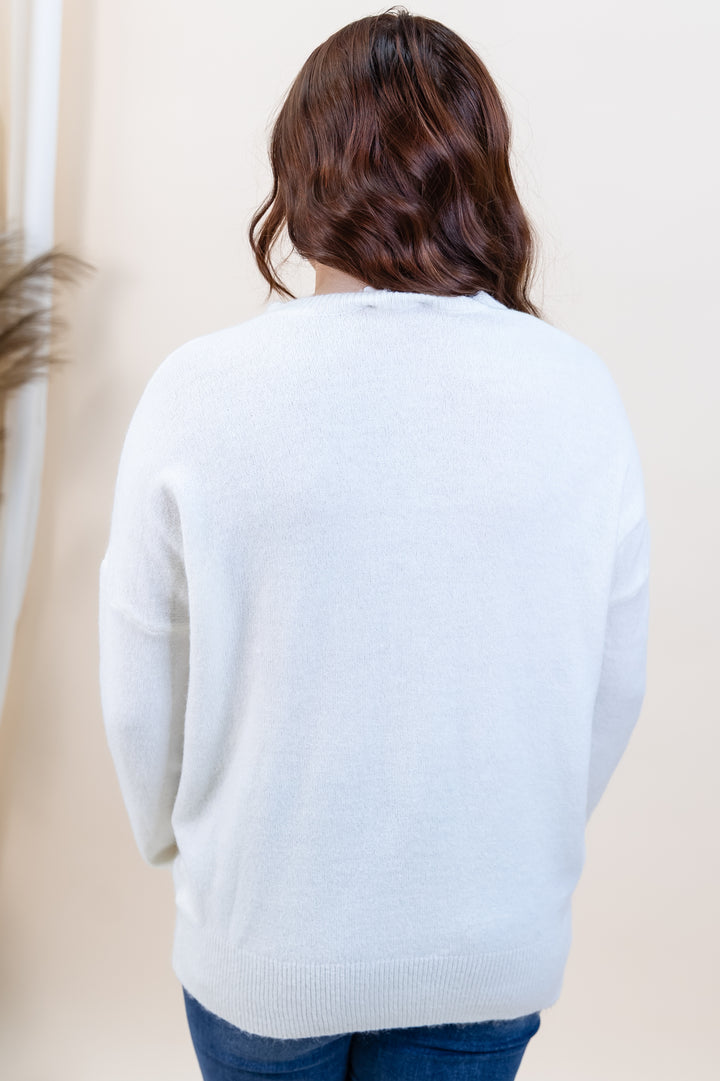 "Holly Jolly Babe" Sweater (Cream)