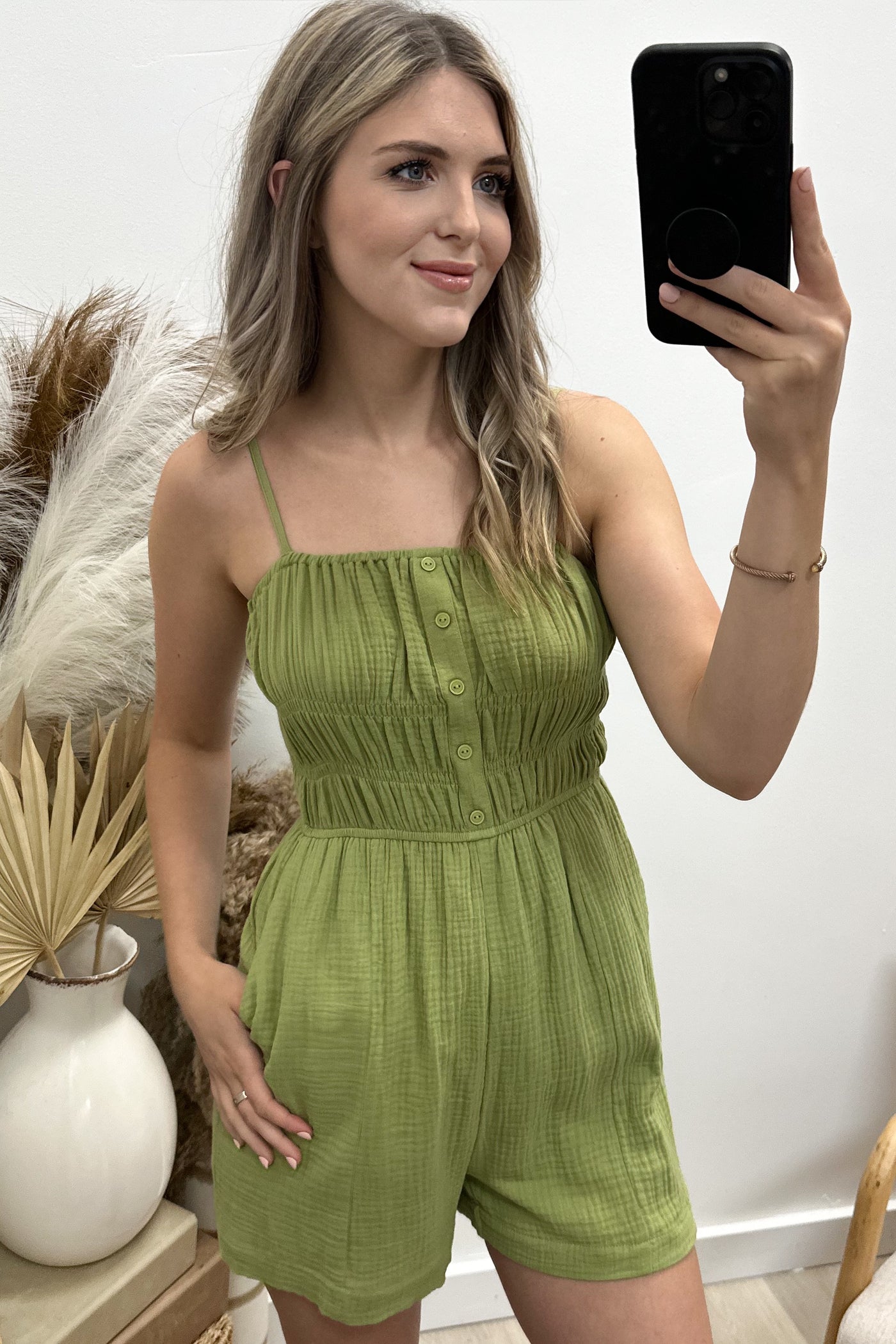 "Had Me At Hello" Romper (Olive Green)