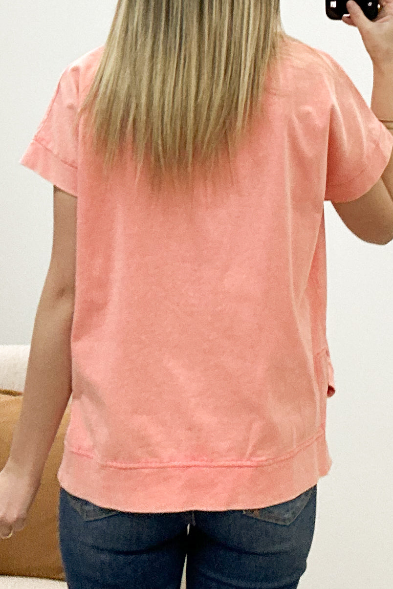 "On The Go" Top (Peach)