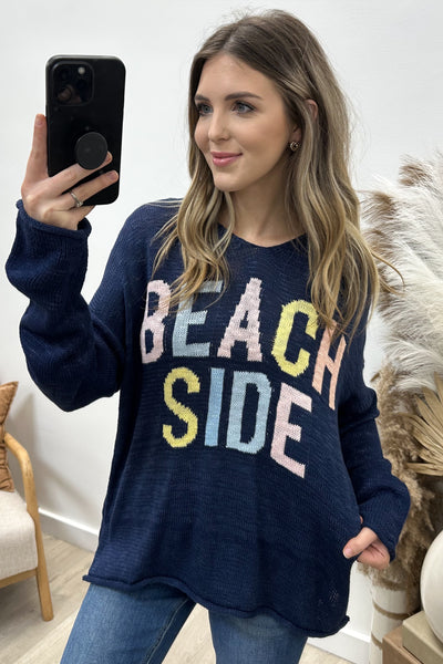 "Beach Side" Sweater (Navy)