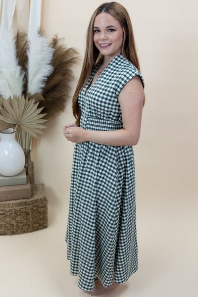 "Falling Into Place" Dress (Forest)