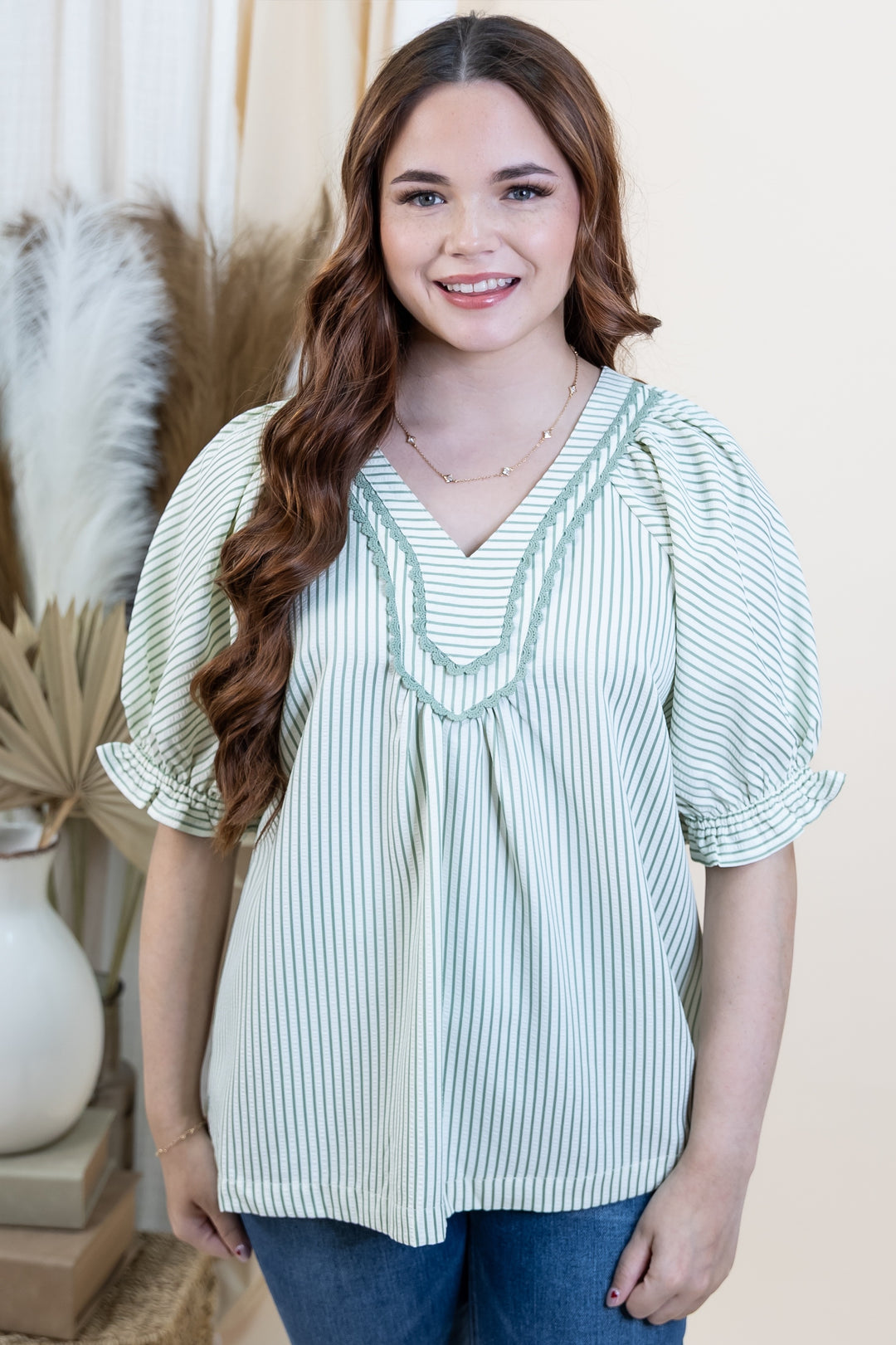 "Polished Simplicity" Blouse (Sage)