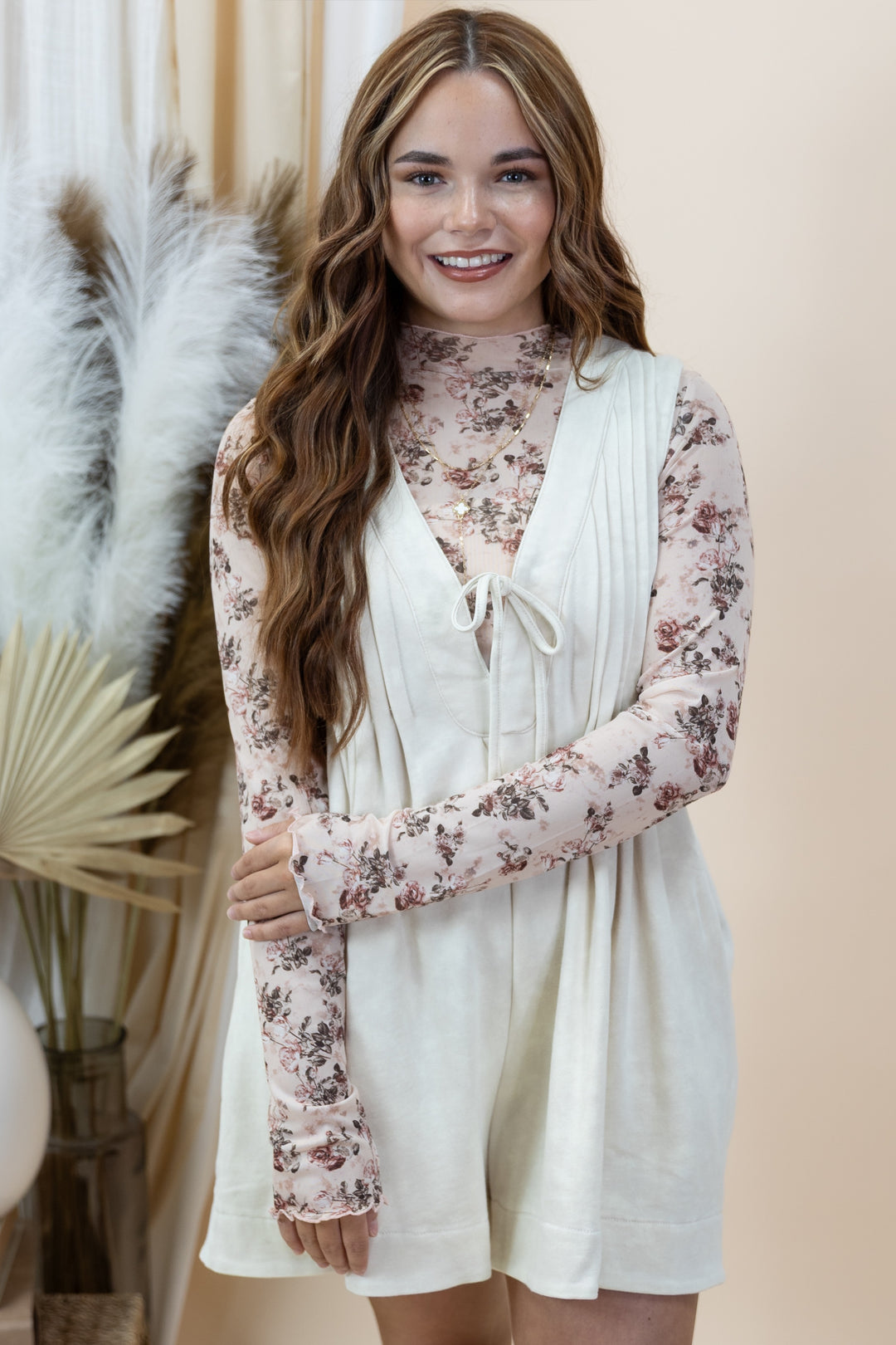 "Purposely Subtle" Romper (Cream)