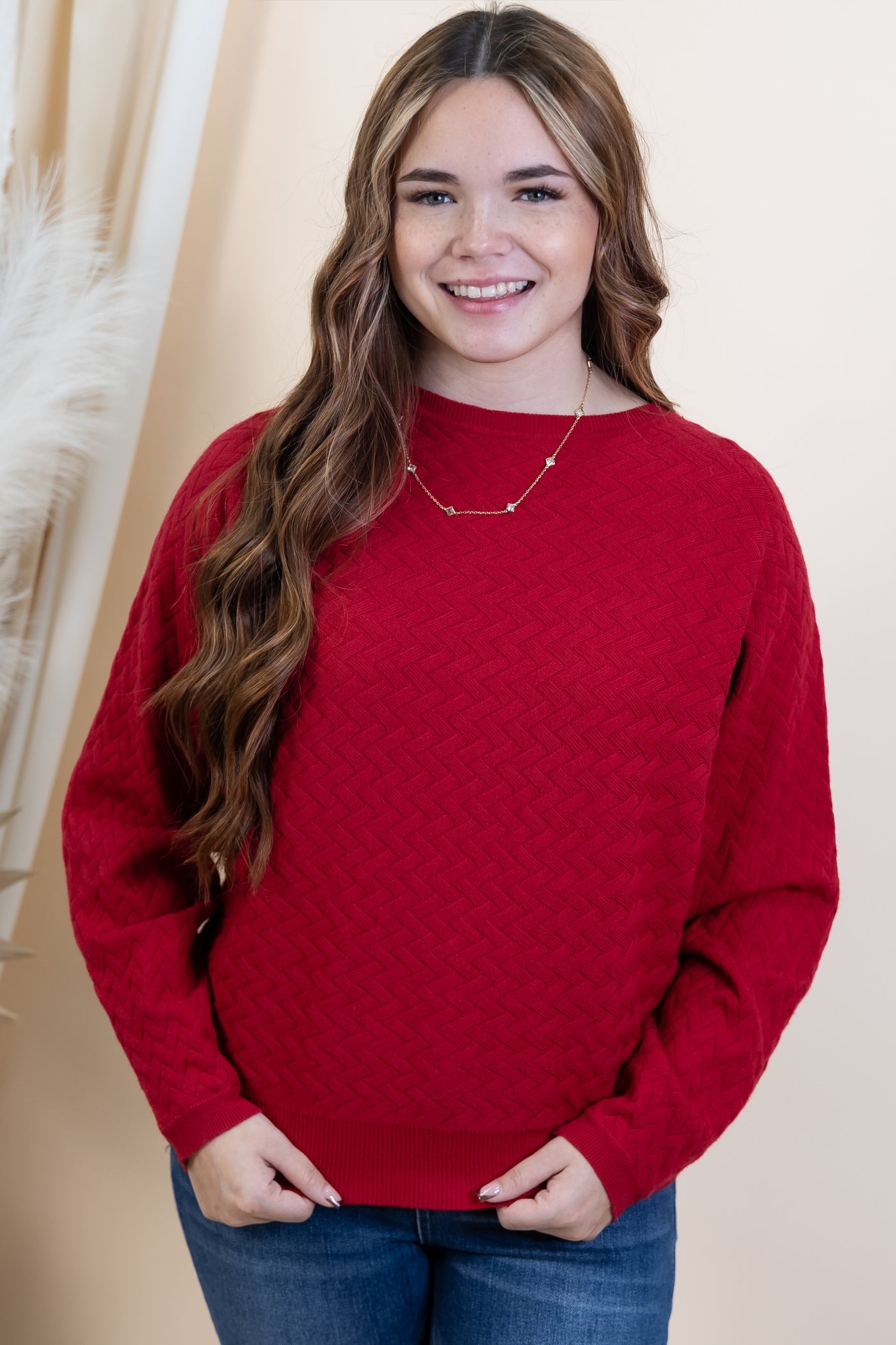 "Hooked On You" Sweater (Red)