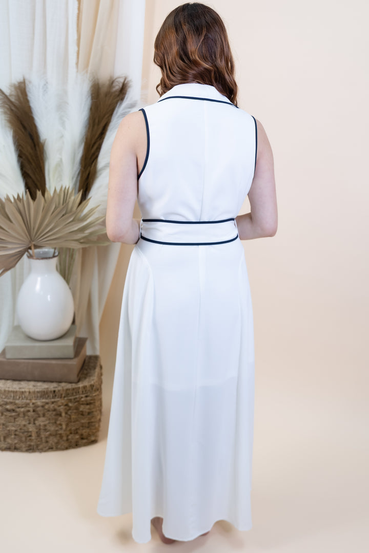 "Clean Line" Dress (Off White)