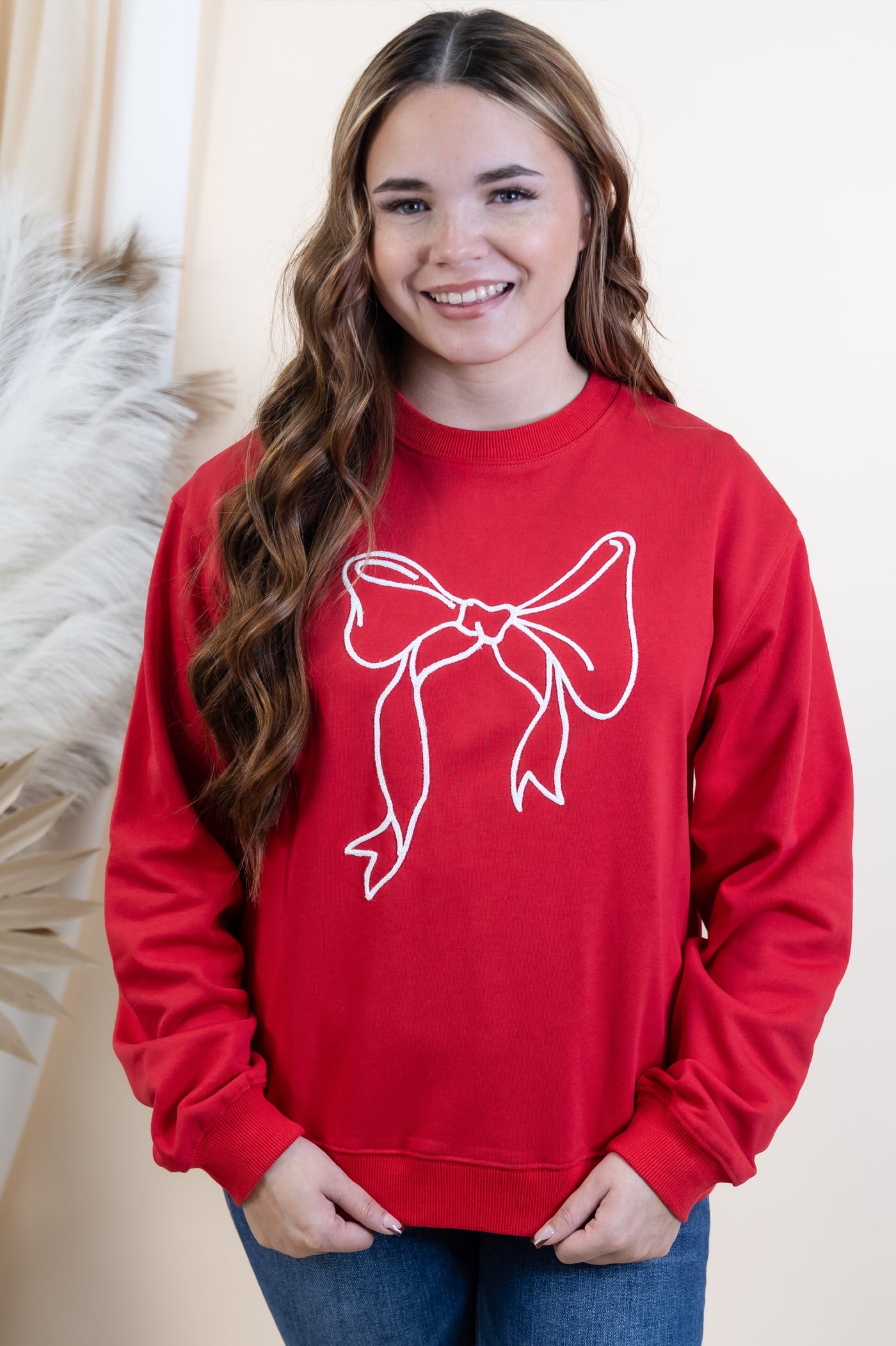 "Tied Together" Sweatshirt (Red/Cream)