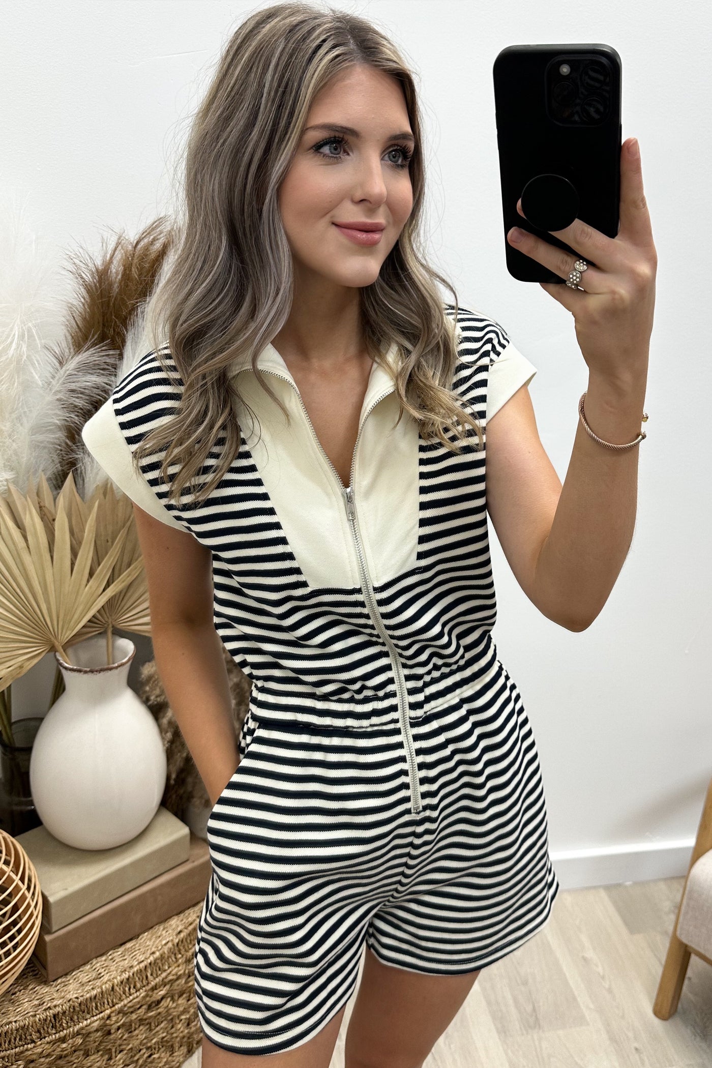 "Sailor Chic" Romper (Navy)