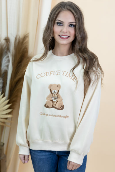 "Coffee Time" Sweatshirt (Cream)