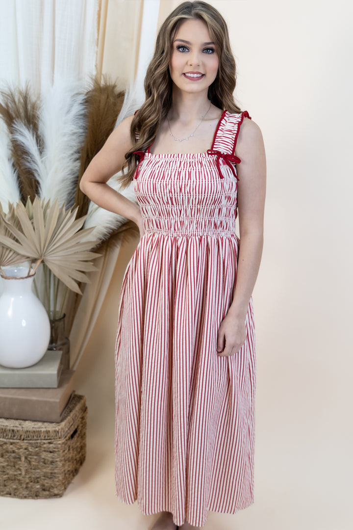"Sugar & Stripes" Dress (Red)