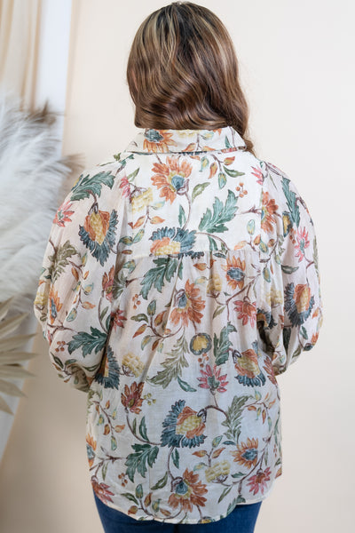 "Polished Perspective" Blouse (Ecru)