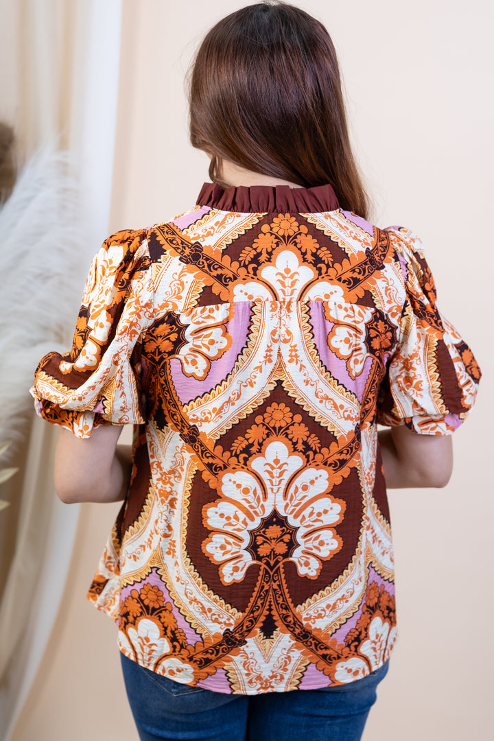 "Dreamy Days Ahead" Blouse (Terracotta)