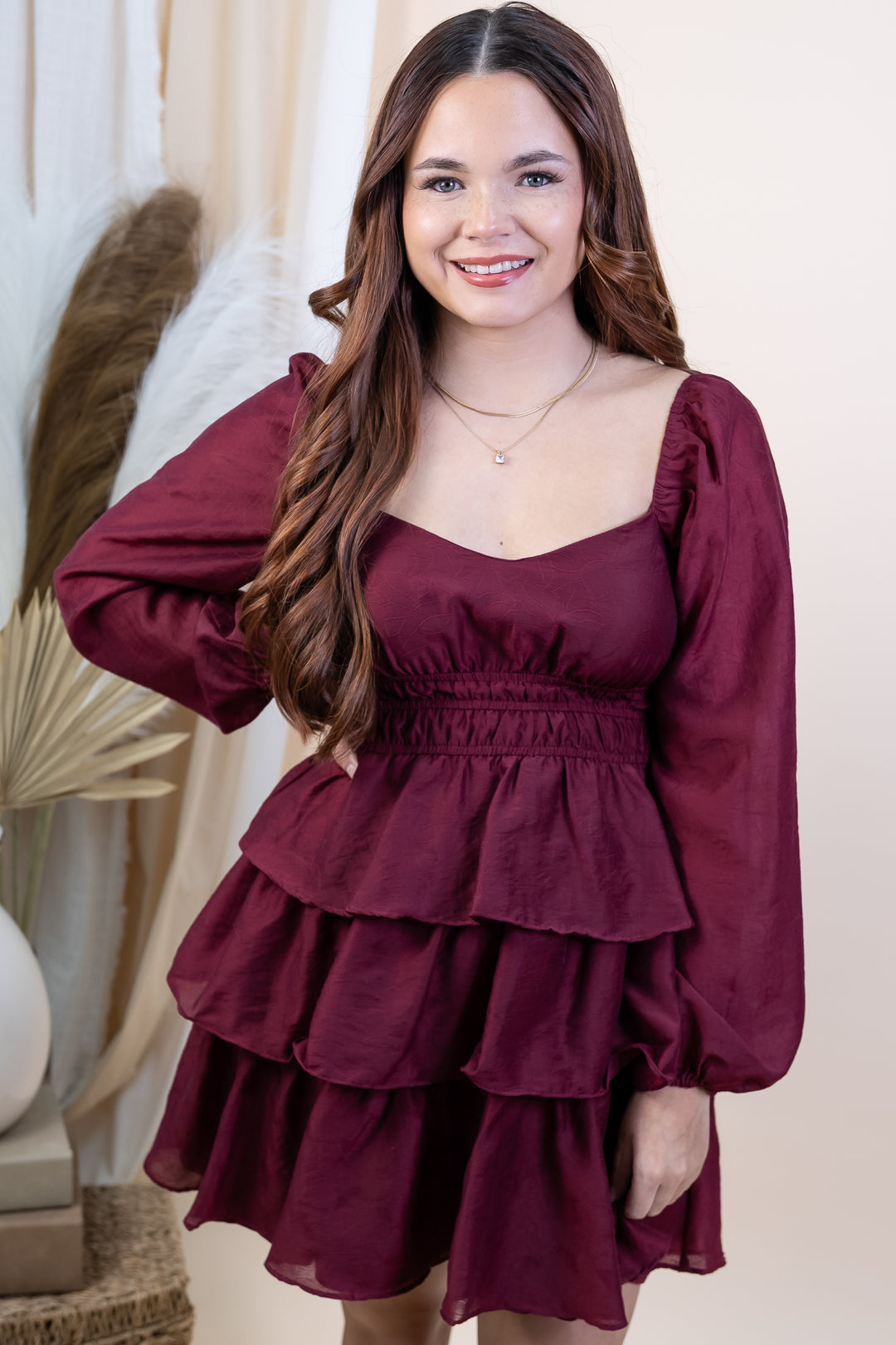 "Pretty Plans Ahead" Dress (Burgundy)