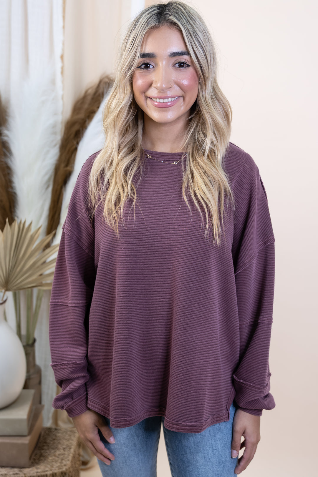 "Essential Seam" Top (Maroon)