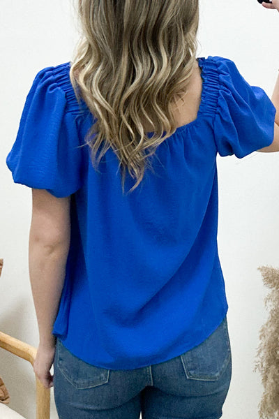 "Minimal Muse" Blouse (Diva Blue)