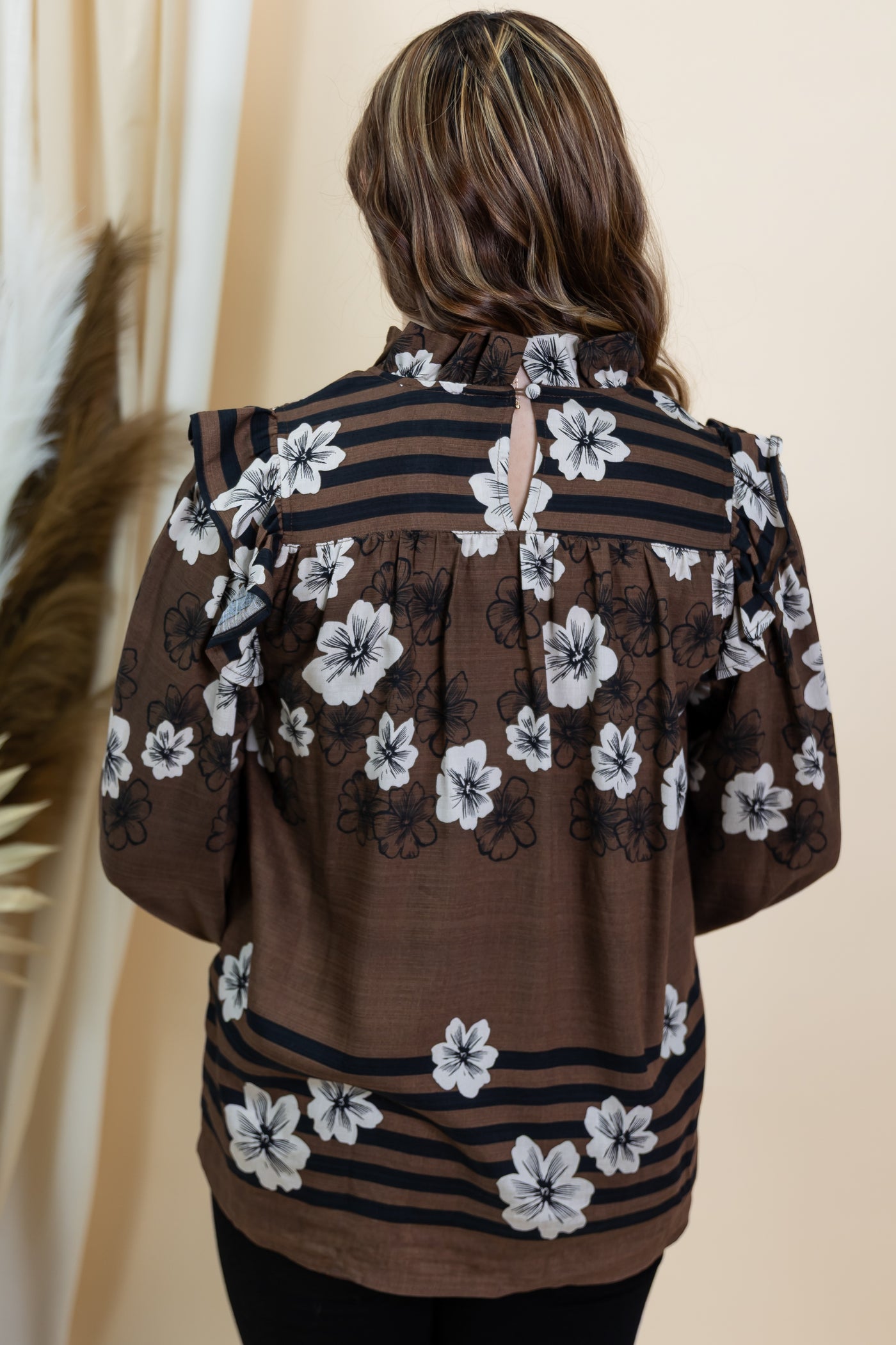 "Thinking It Through" Blouse (Brown Mix)