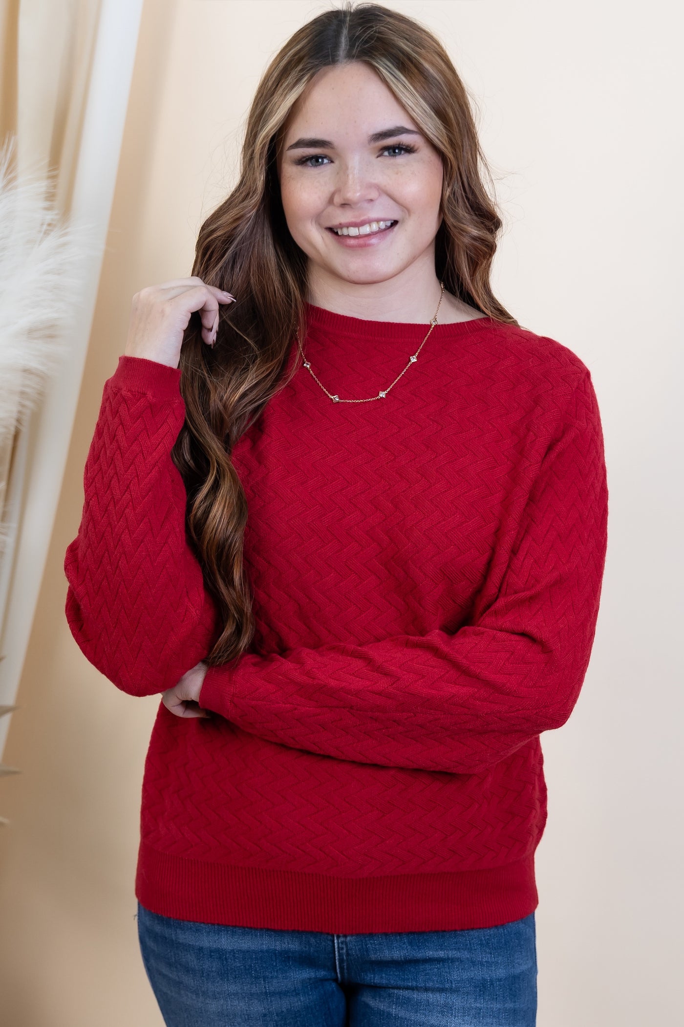 "Hooked On You" Sweater (Red)