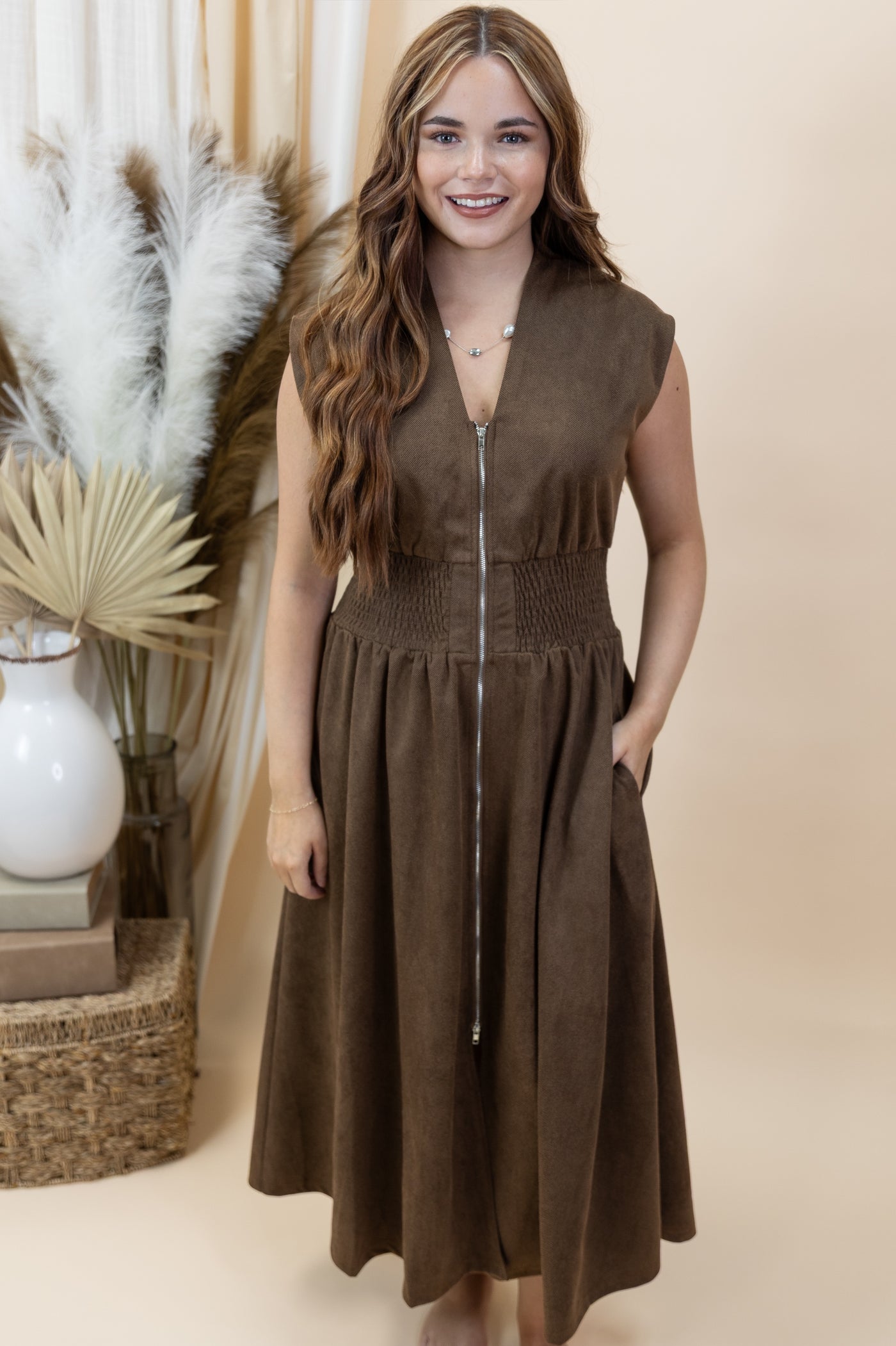"Letting It Be" Dress (Brown)