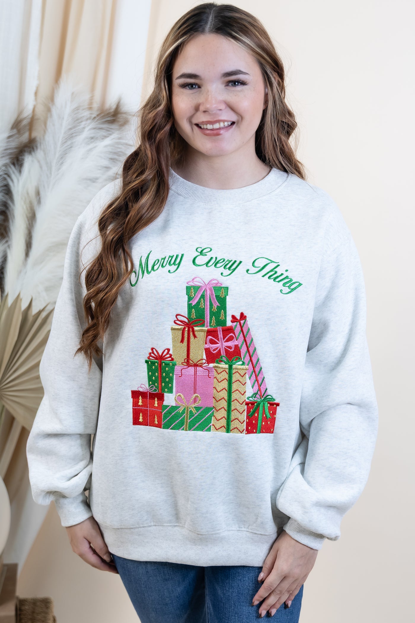 "Merry Every Thing" Sweatshirt (Heather Grey)