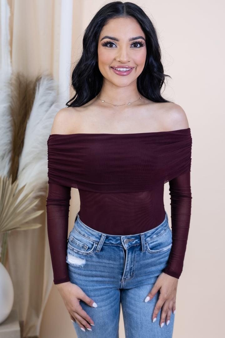 "Own The Moment" Bodysuit (Oxblood)