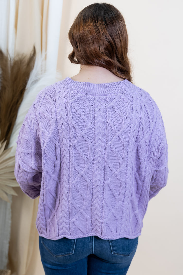 "In The Details" Sweater (Lavender)
