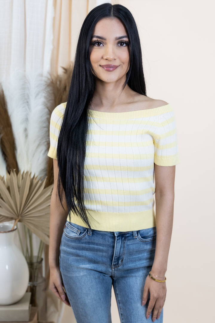 "Sunbeam Stripes" Top (Yellow/Cream Stripe)