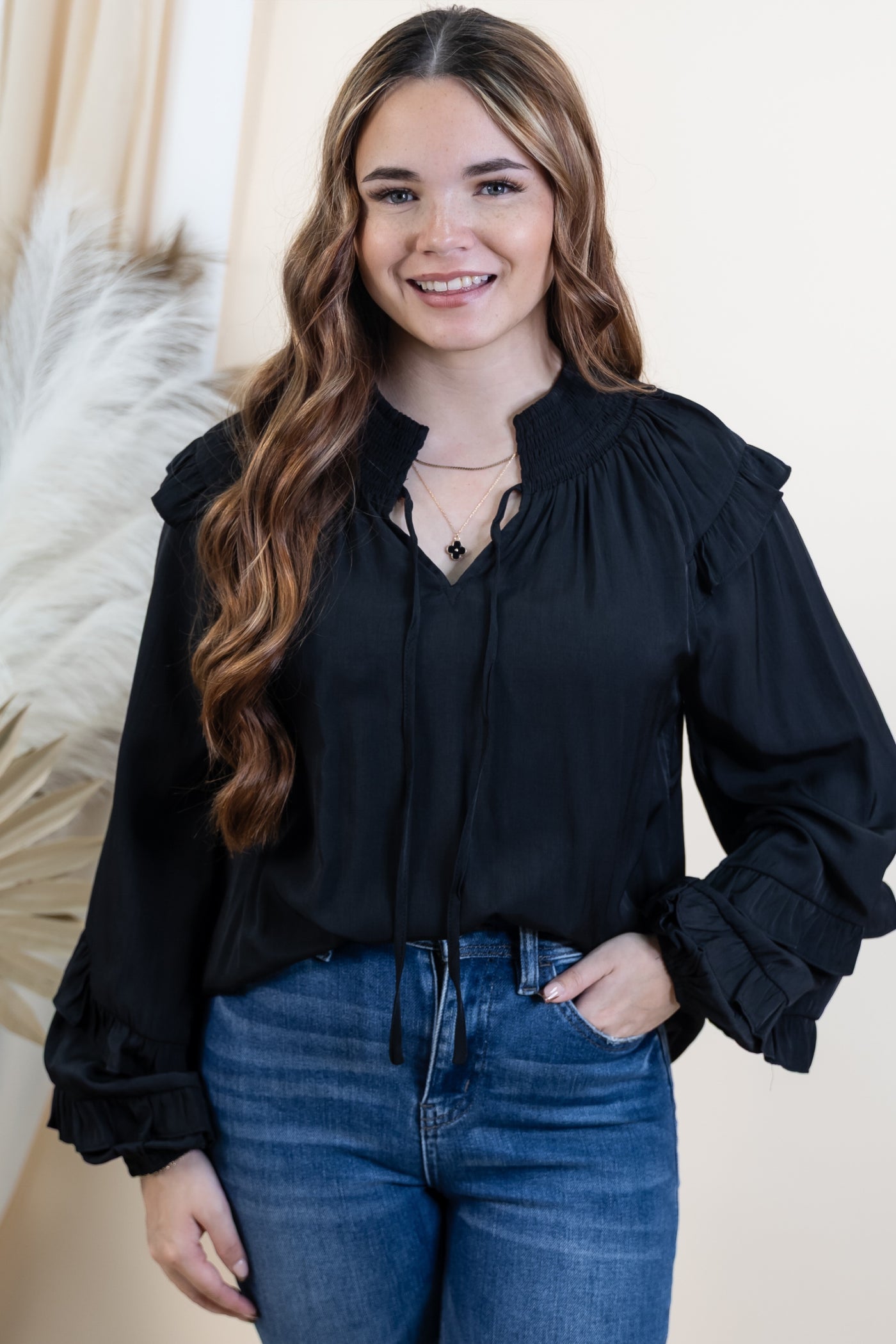 "Blackout Beauty" Blouse (Black)