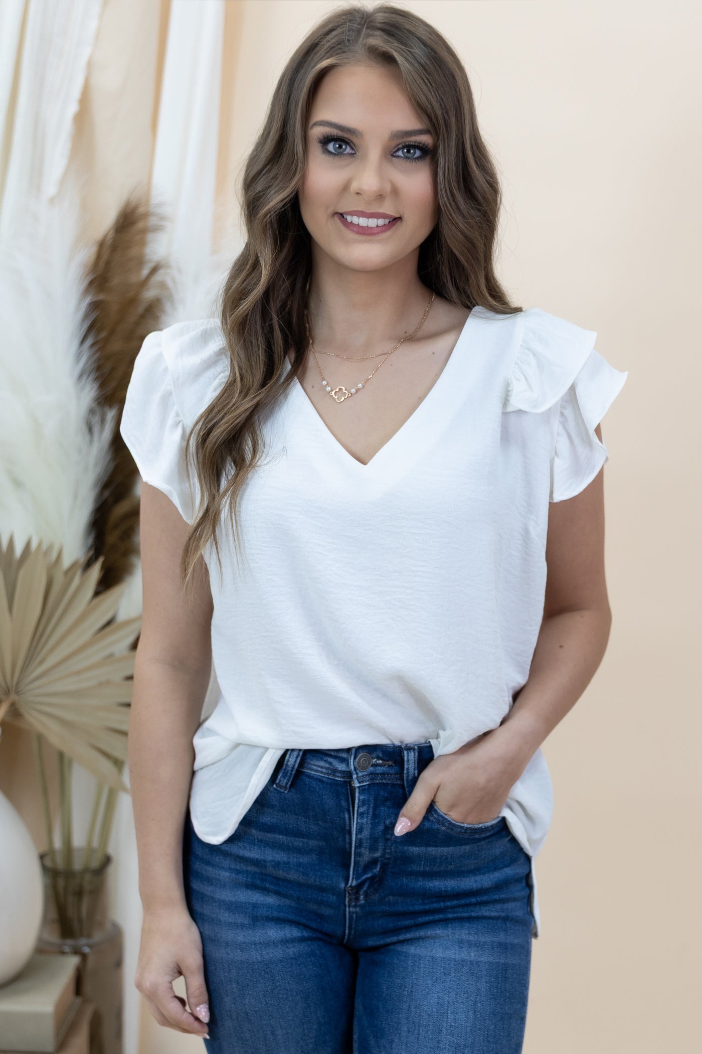 "From The Top" Blouse (Off White)