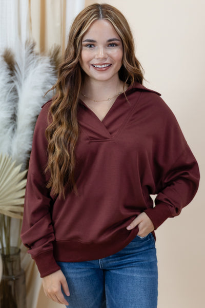 "Doing Just Fine" Sweatshirt (Mahogany)