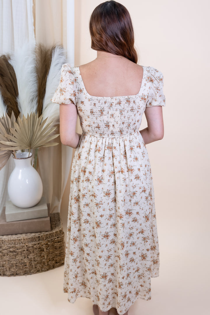 "Wildflower Romance" Dress (Beige Mix)