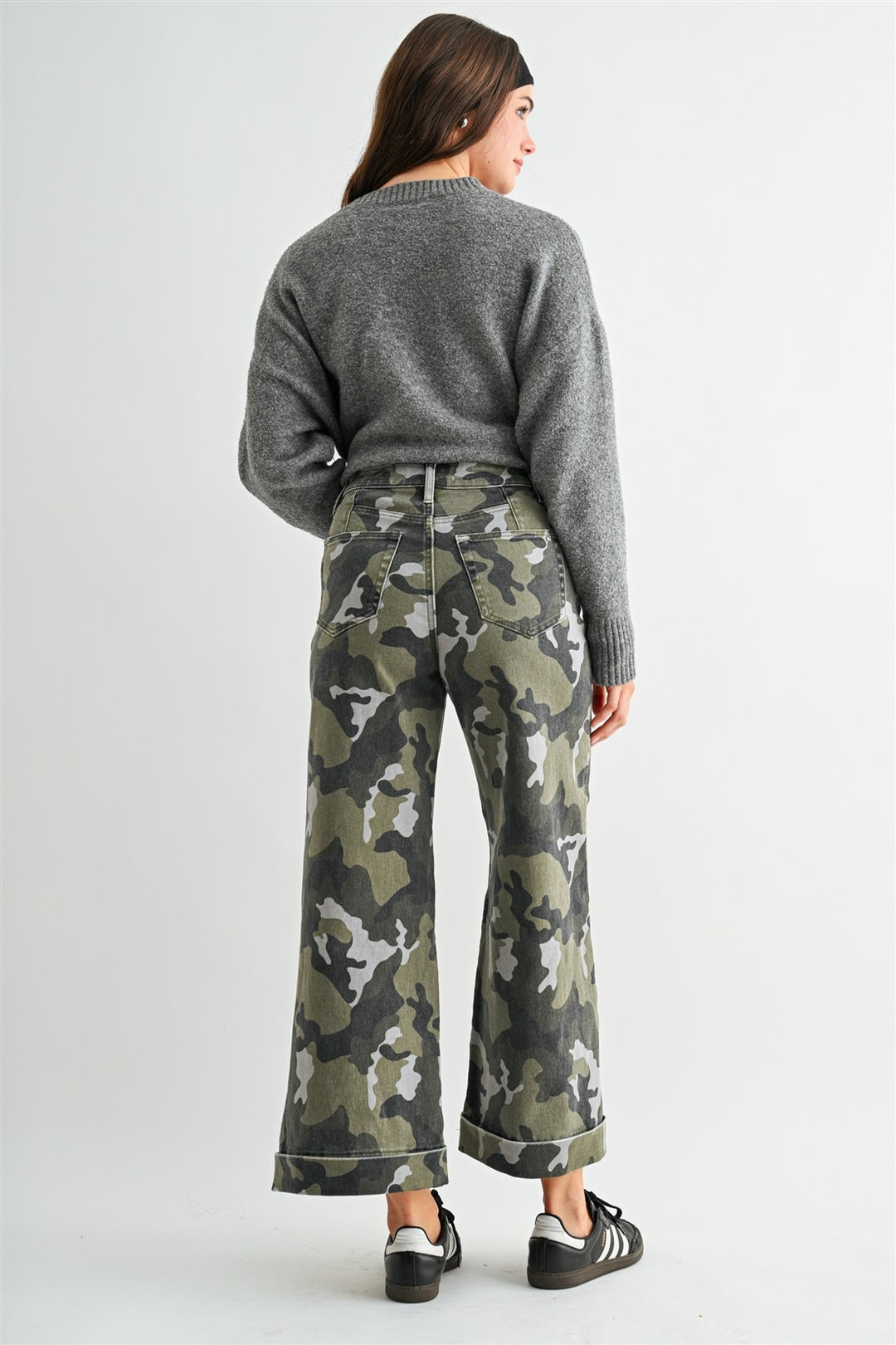 Hazel Camo Wide Leg Jeans