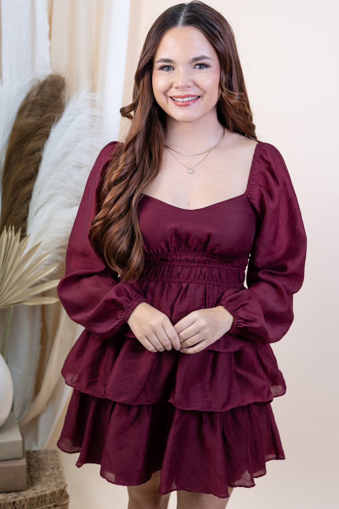 "Pretty Plans Ahead" Dress (Burgundy)