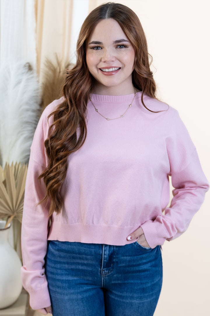 "Elevated Ease" Sweater (Petal Pink)