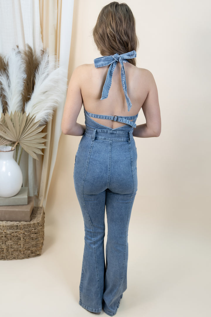 "Denim Diva" Jumpsuit (Light Wash)