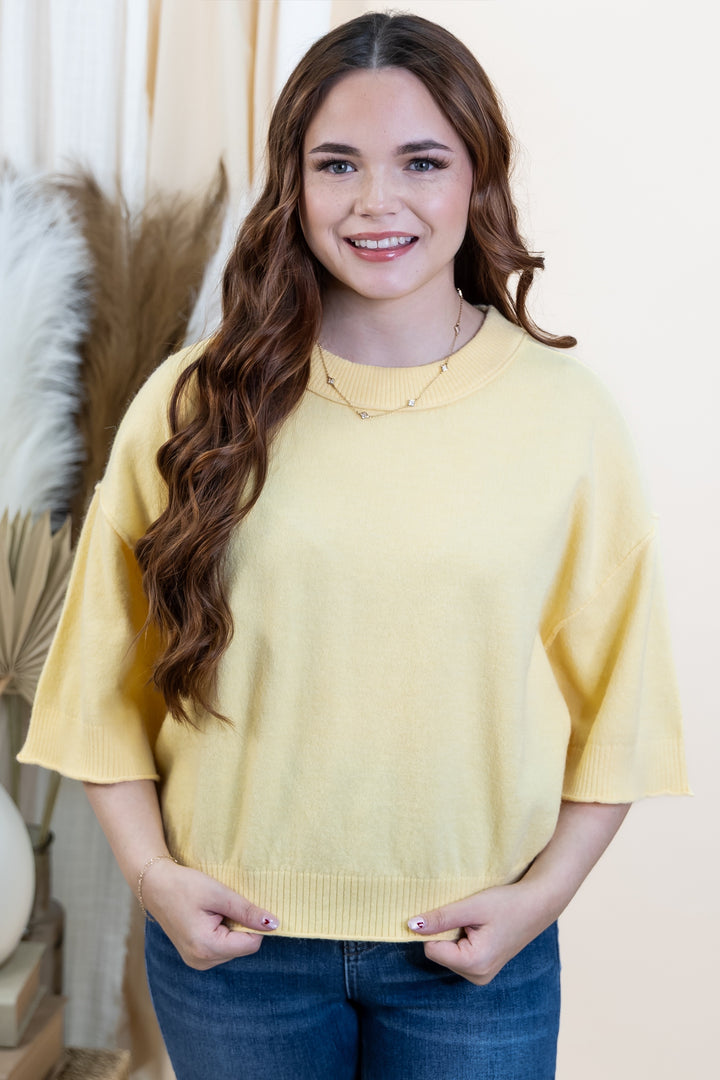 "Simple & Soft" Sweater Top (Yellow)