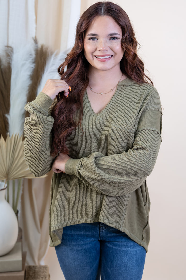 "On The Edge" Top (Olive)