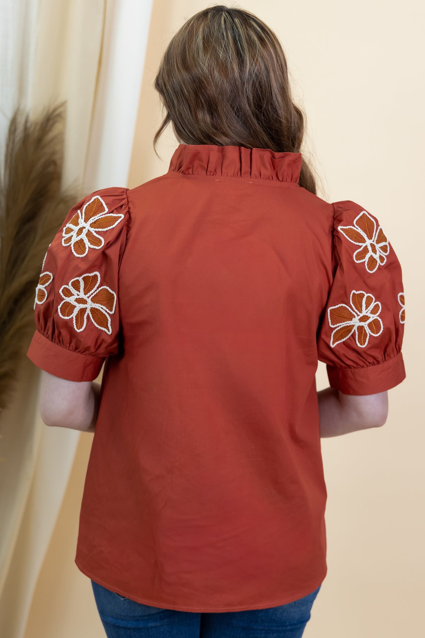 "Can't Miss This" Blouse (Rust)