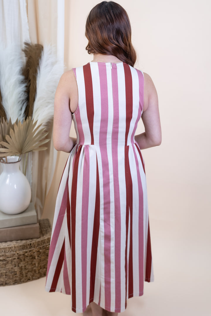 "Timeless Lines" Dress (Rust Combo)