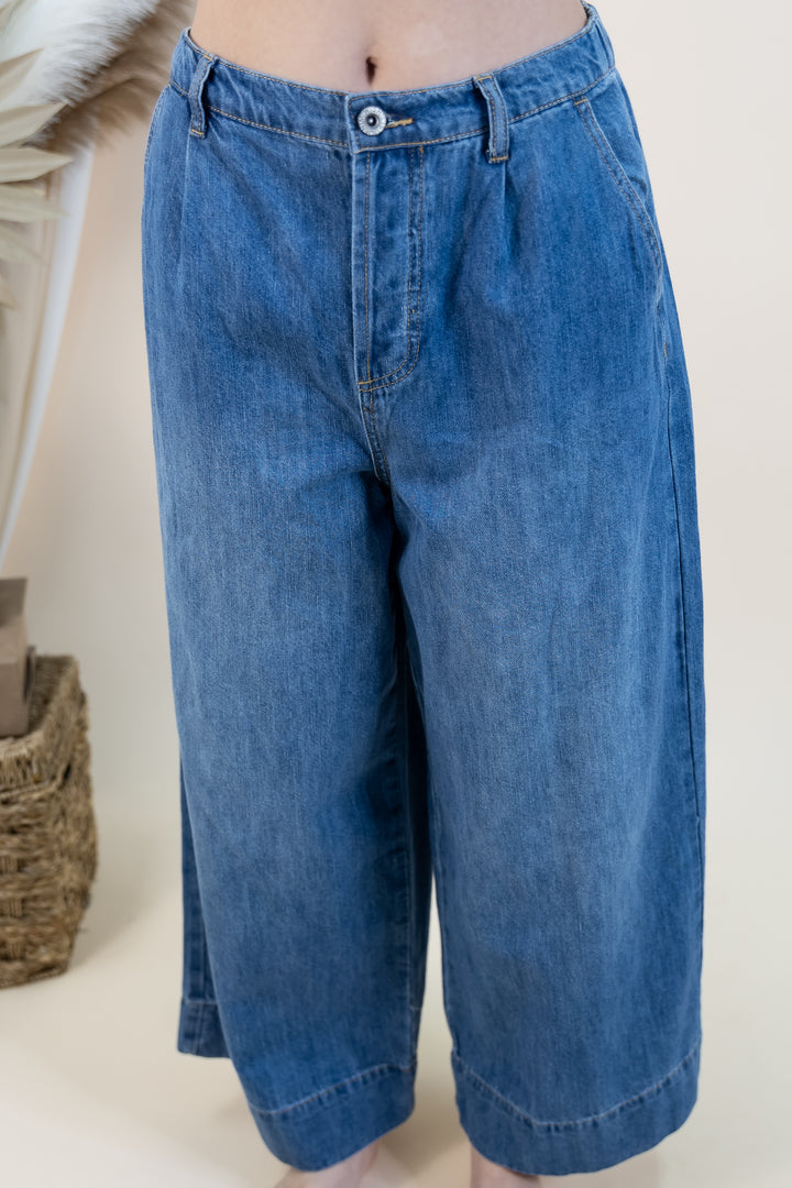 "Sunday Drives" Wide Leg Pants (Denim)