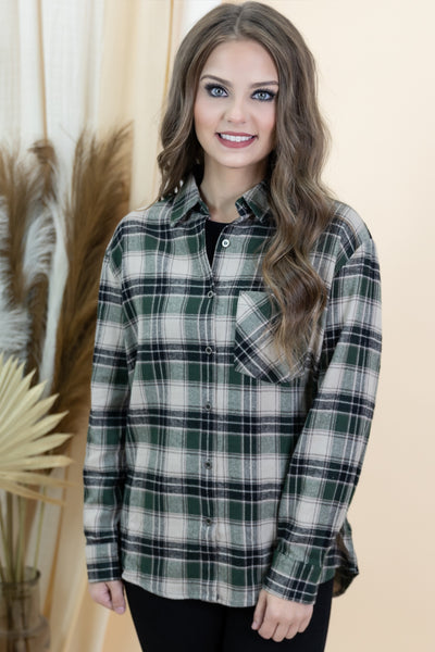 "Always Good" Button Up (Green)