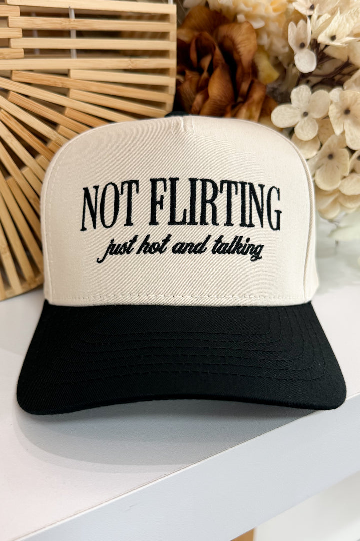 Not Flirting Just Hot Trucker Hat (Black)
