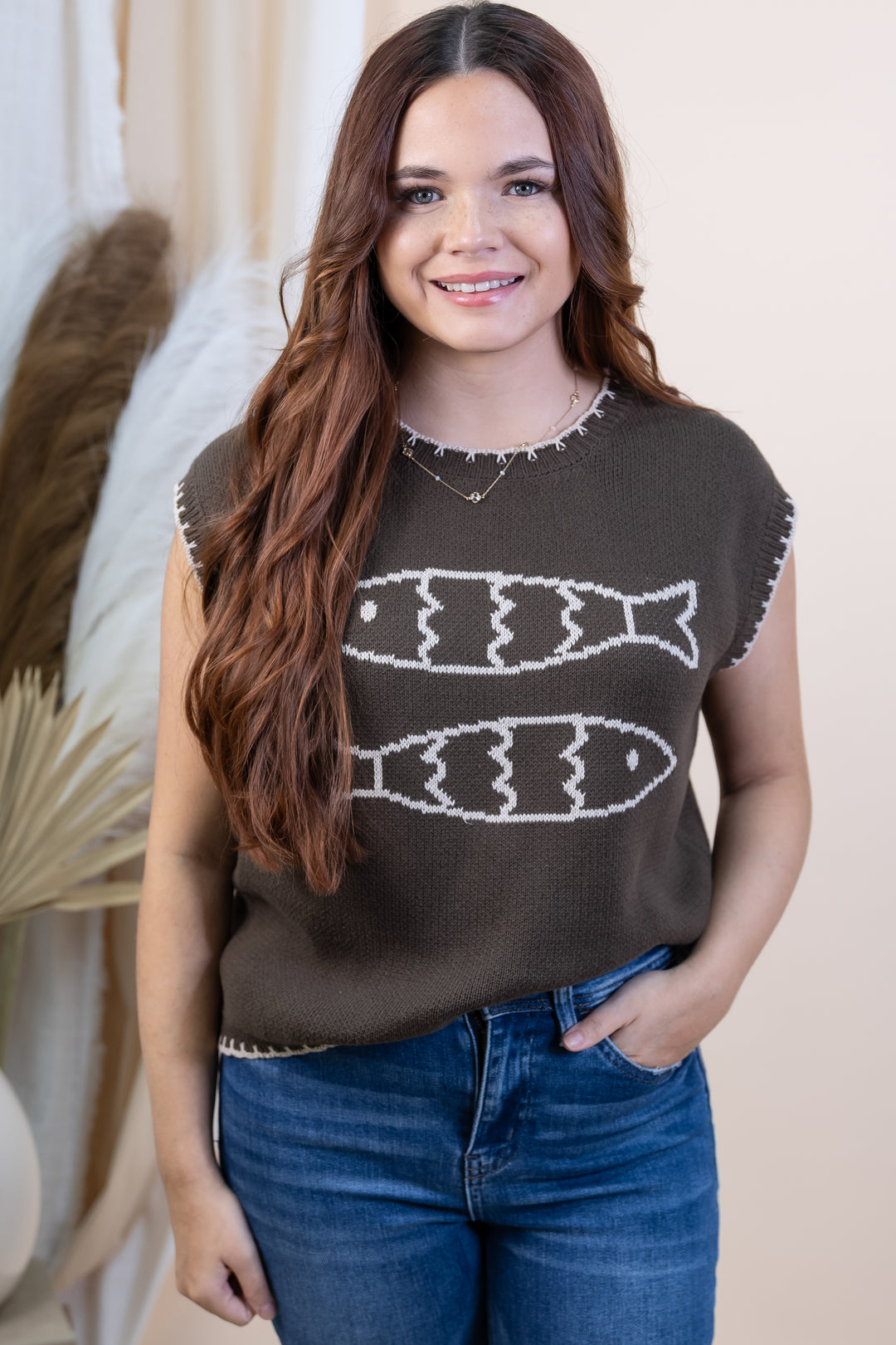 "Just Keep Swimming" Sweater (Chocolate)