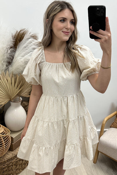 "Something About You" Dress (Cream/Taupe)