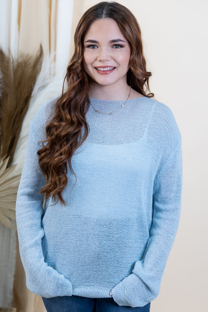 "Walking On Air" Sweater (Cloud)