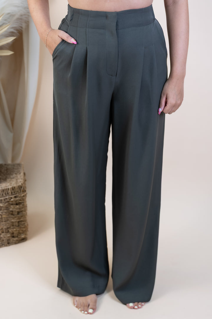 "Refined Muse" Pants (Dark Olive)